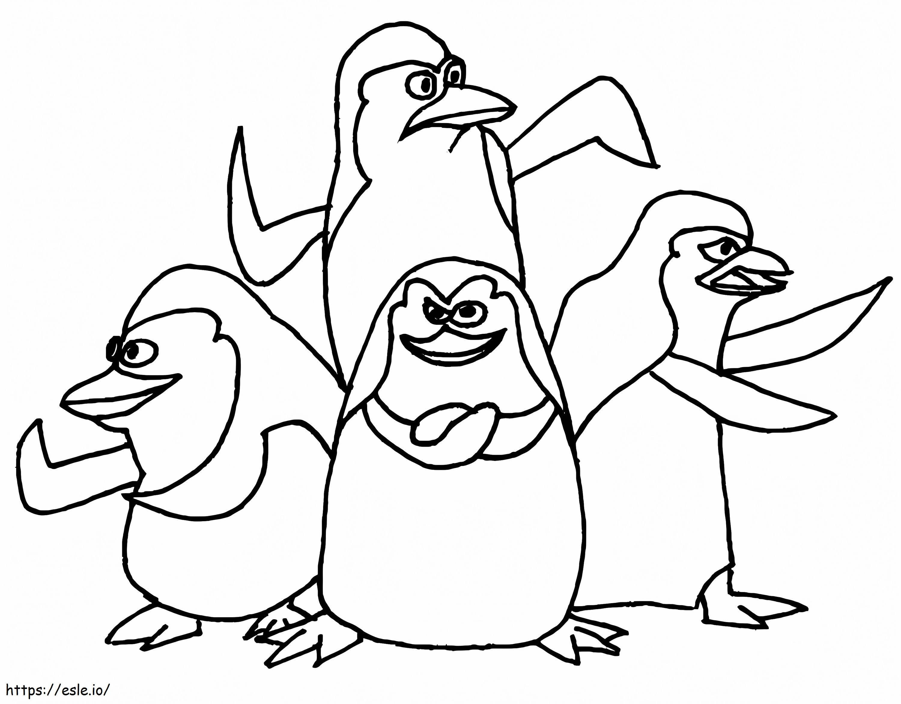 Pingüinos divertidos de Madagascar para colorear