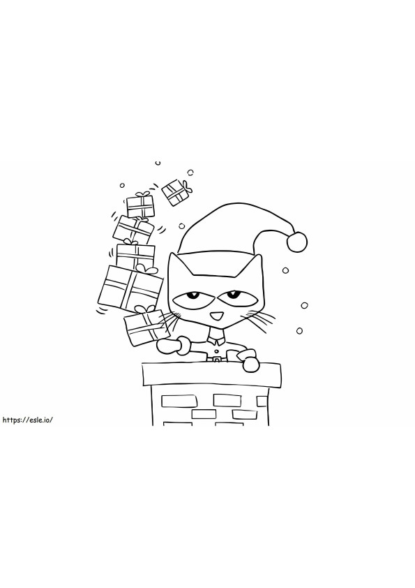 Pete The Cat Christmas coloring page