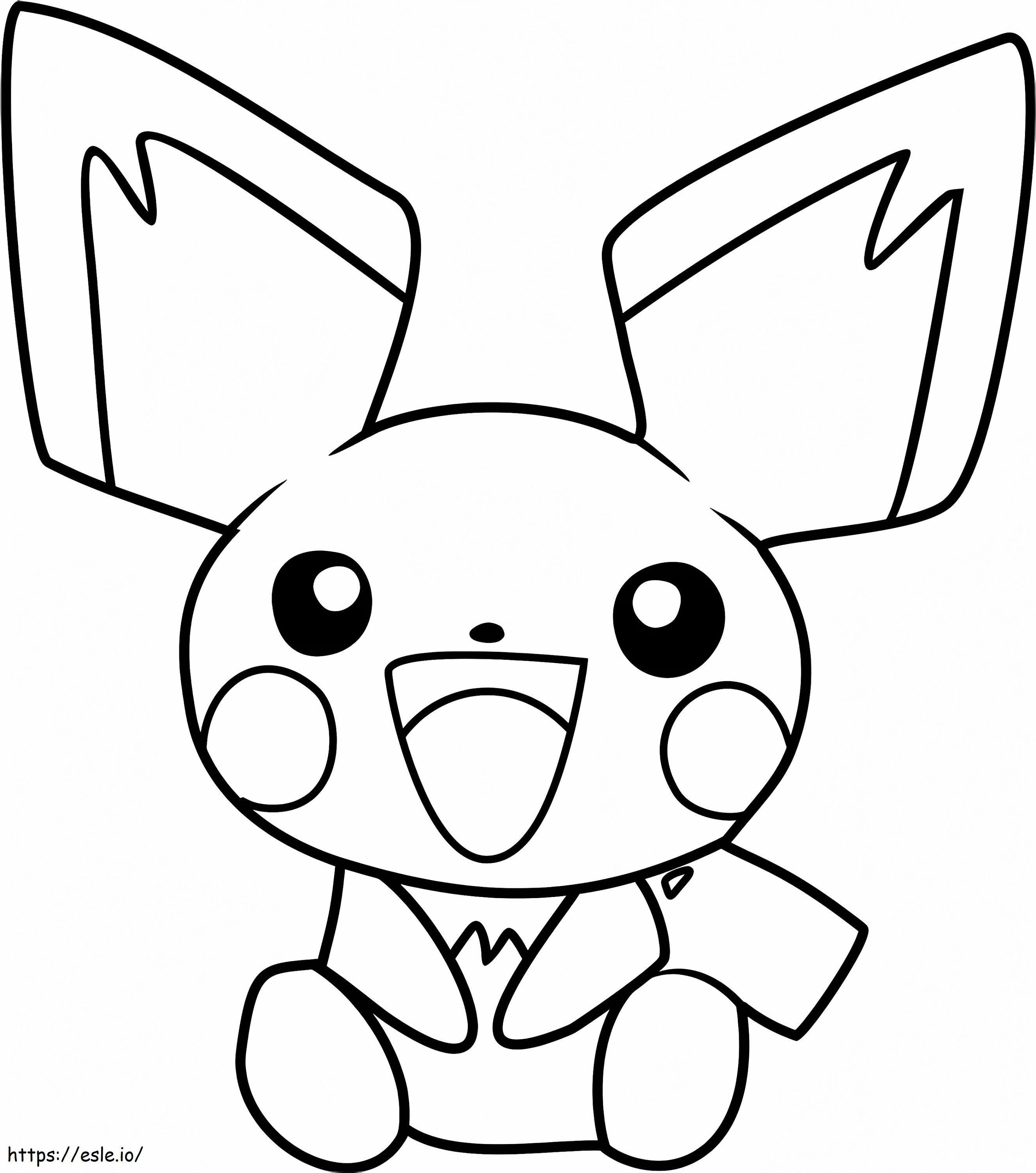 Coloriage 1531968485 Joyeux Pichu Pokémon A4 à imprimer dessin