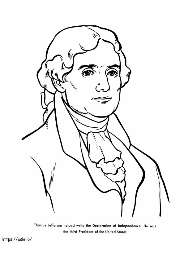 Presidente dos EUA, Thomas Jefferson para colorir
