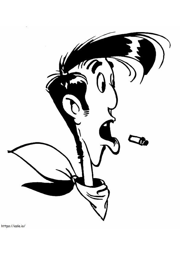 Lucky Luke Is Surprised coloring page