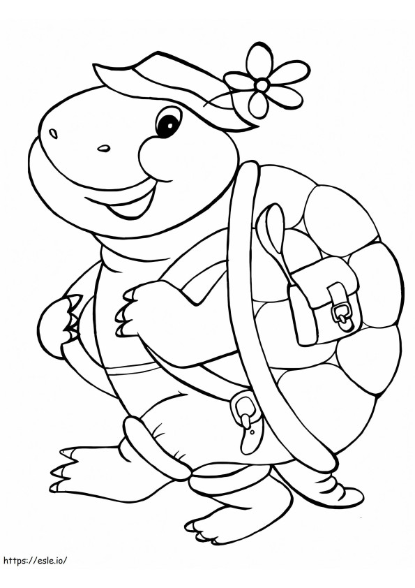 Viajante Tartaruga para colorir