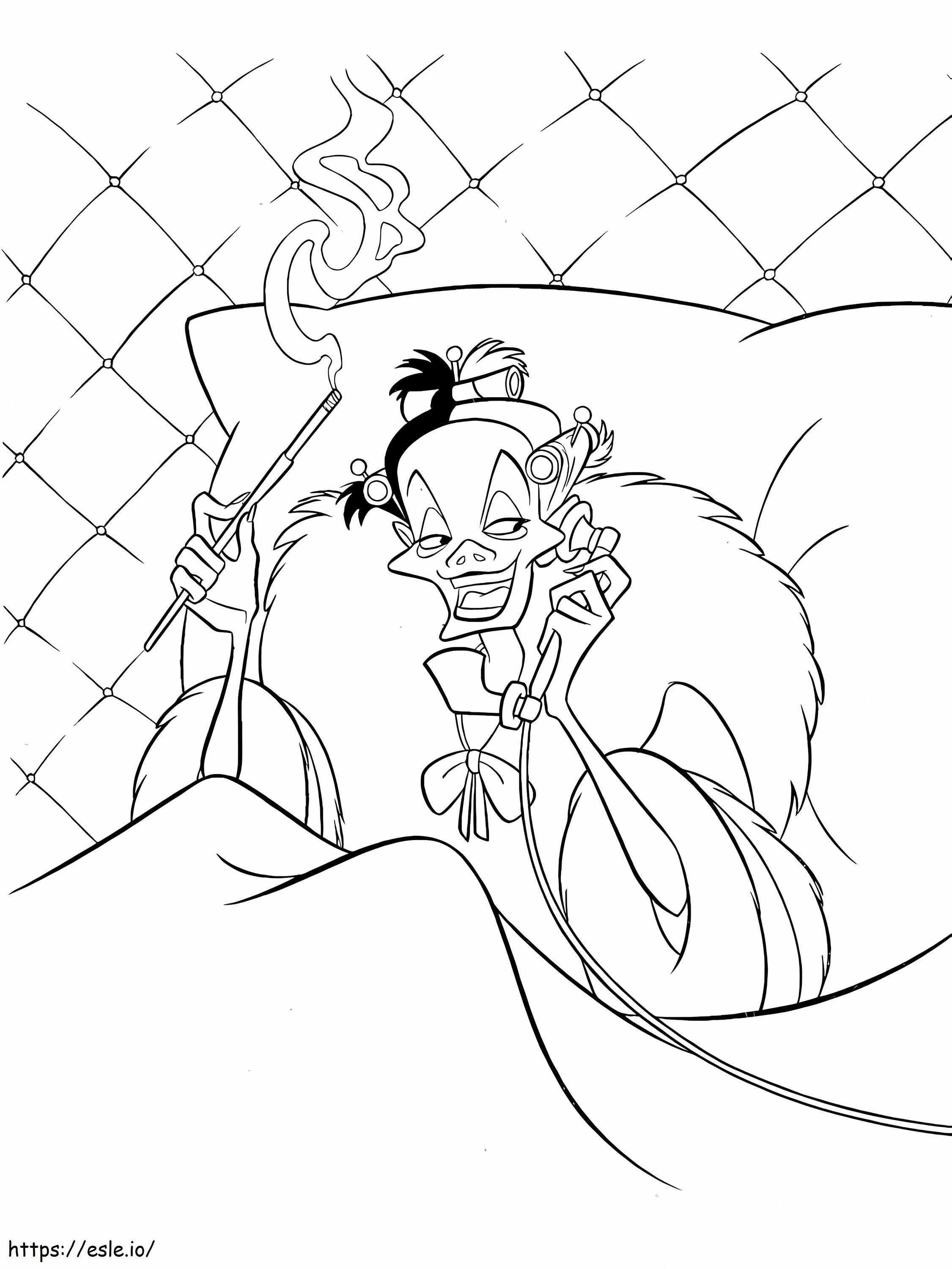 Karakter Disney Cruella De Vil Gambar Mewarnai