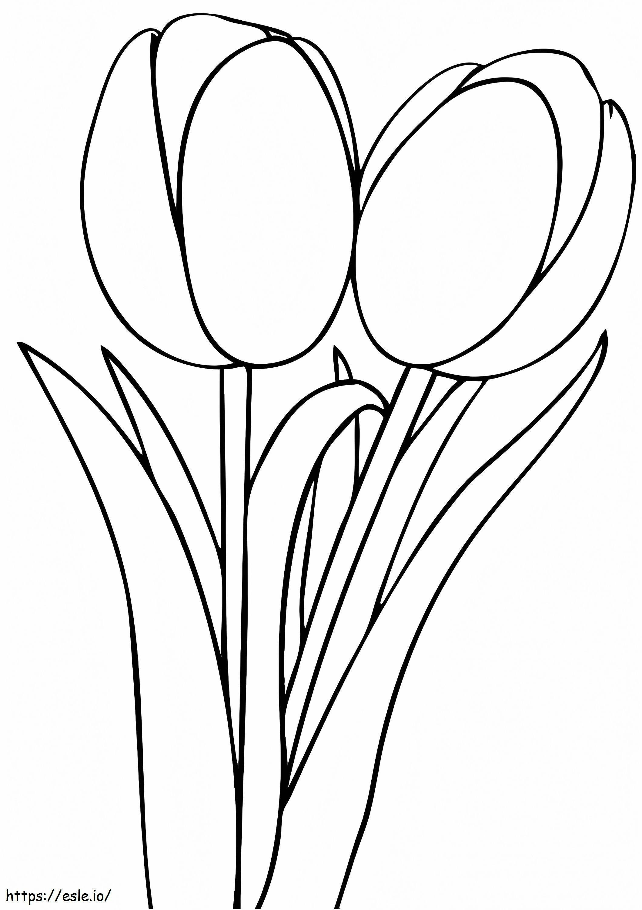 Coloriage Tulipe simple à imprimer dessin