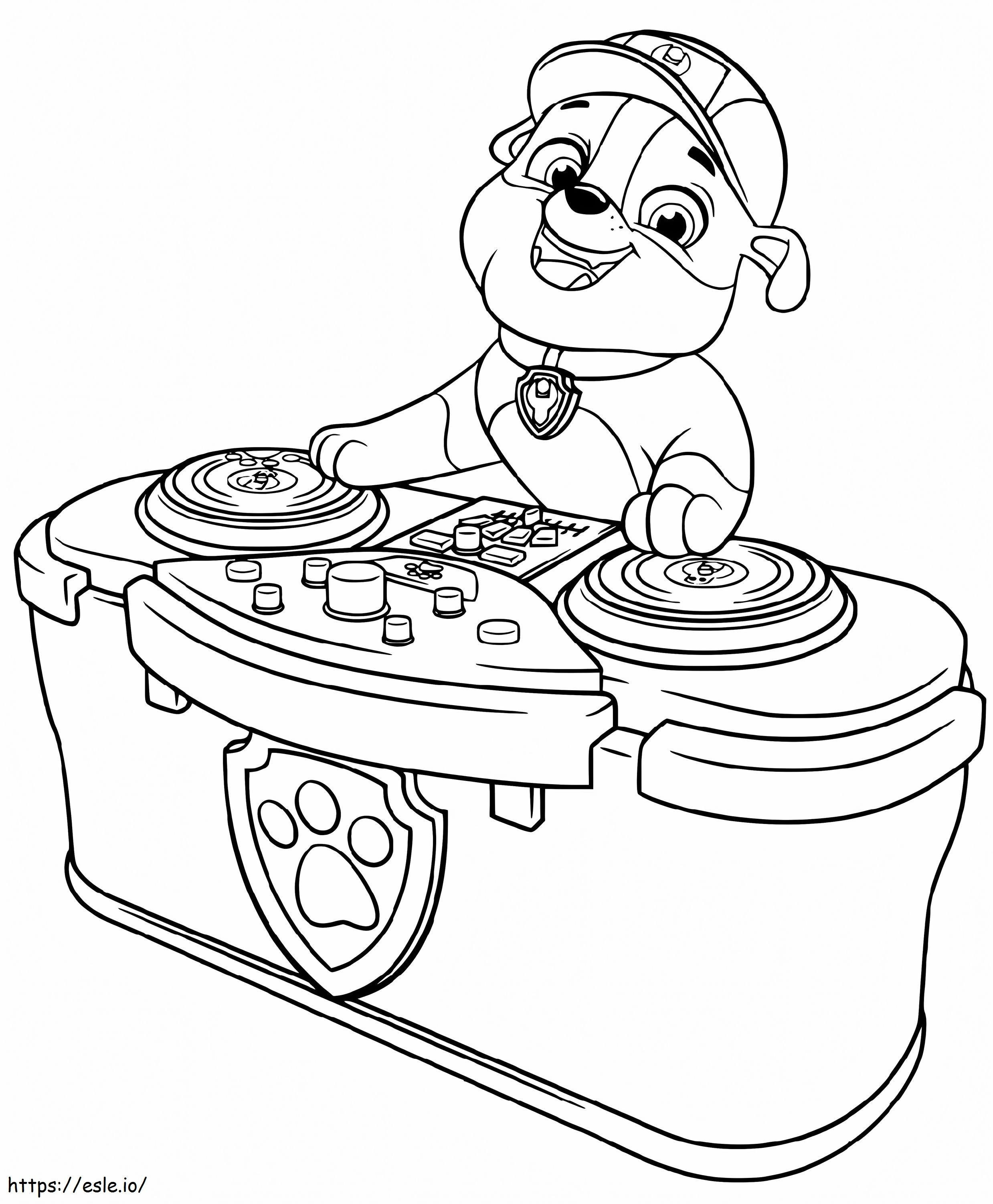 DJ Rubble coloring page