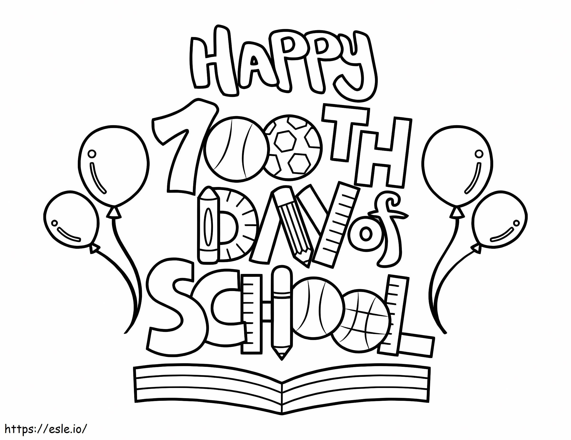 Yazdırılabilir Okulun 100. Günü Kutlu Olsun boyama