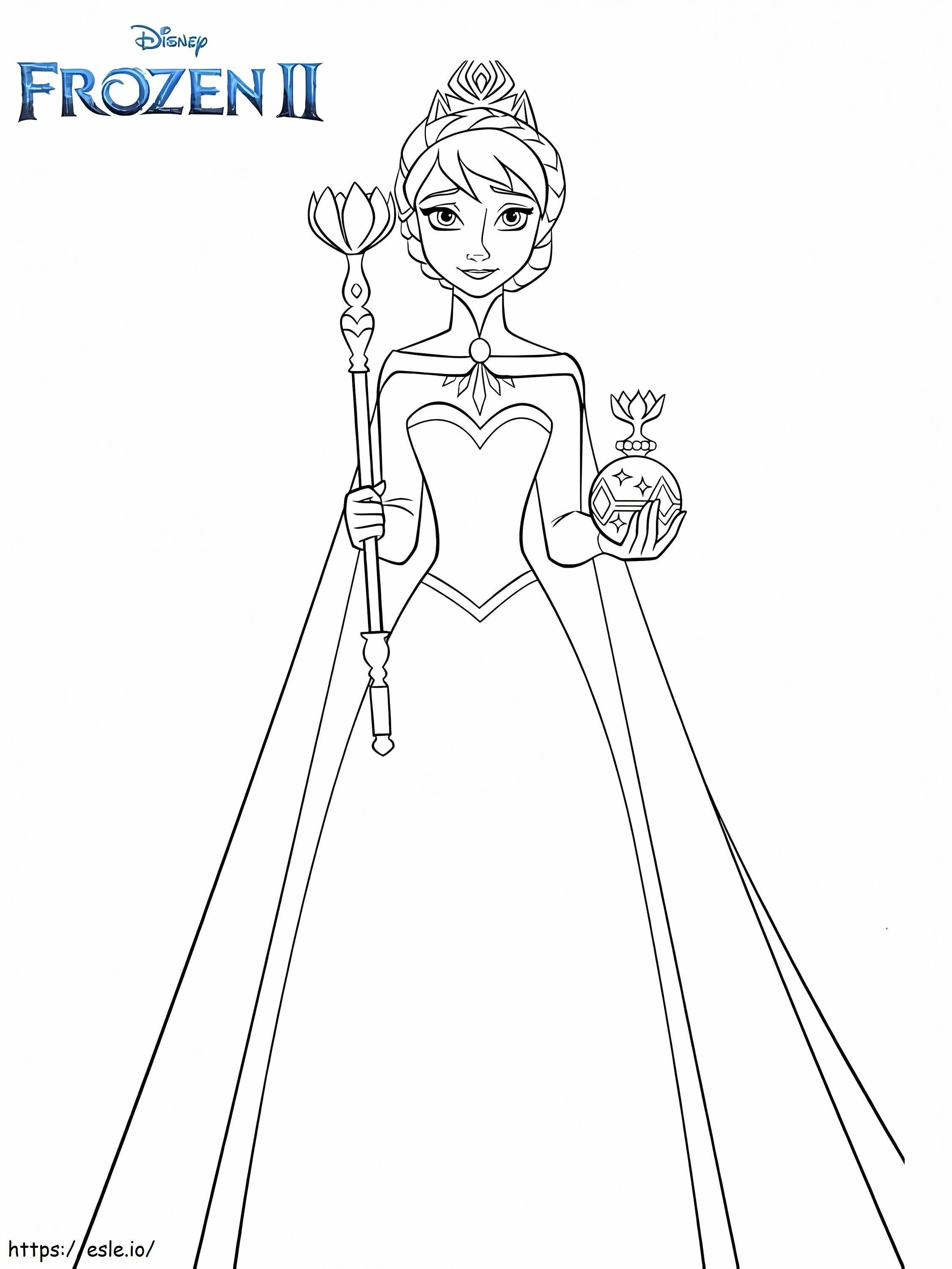 Kuningatar Anna Frozen 2 värityskuva