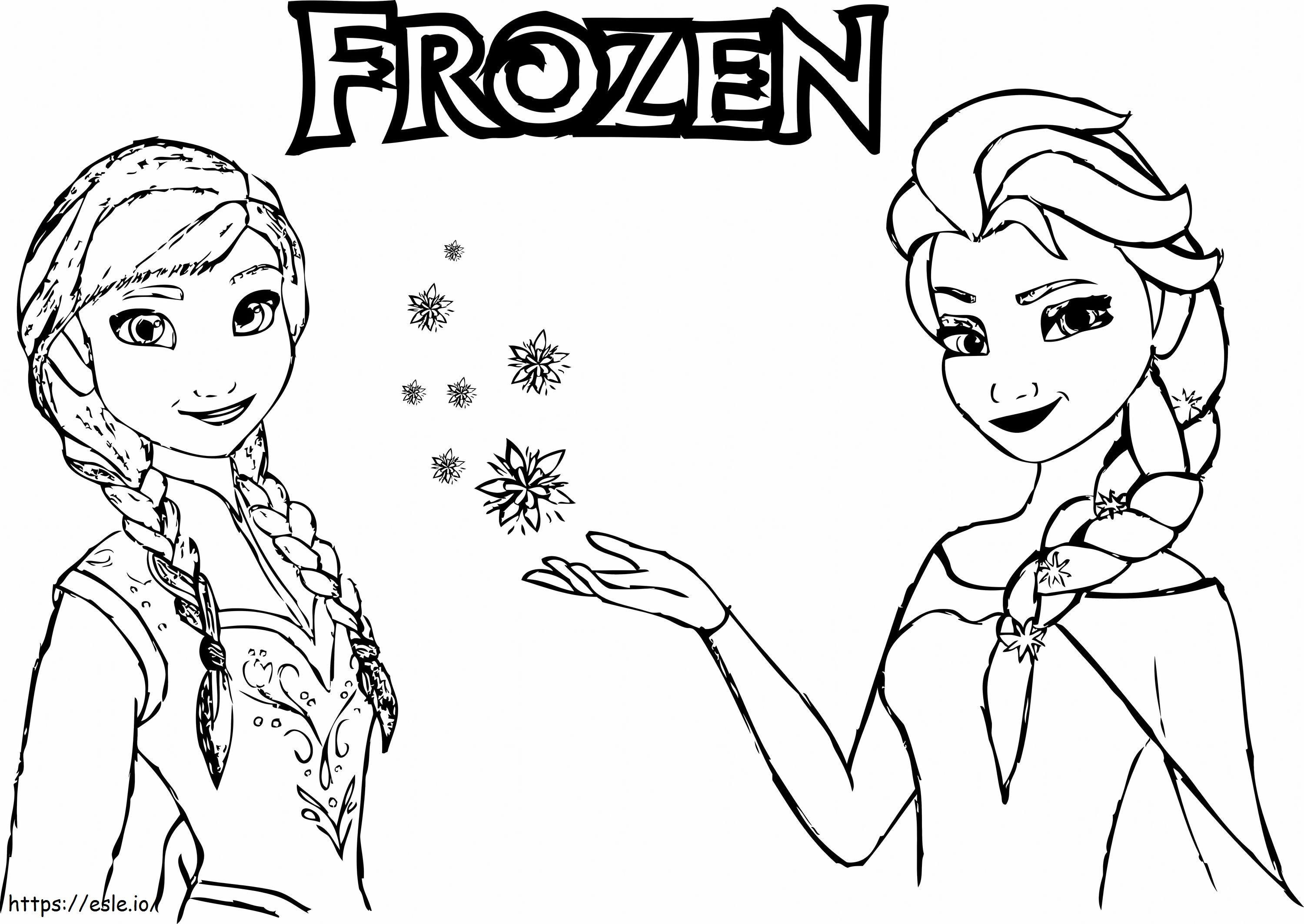 Kalte Elsa und Anna ausmalbilder