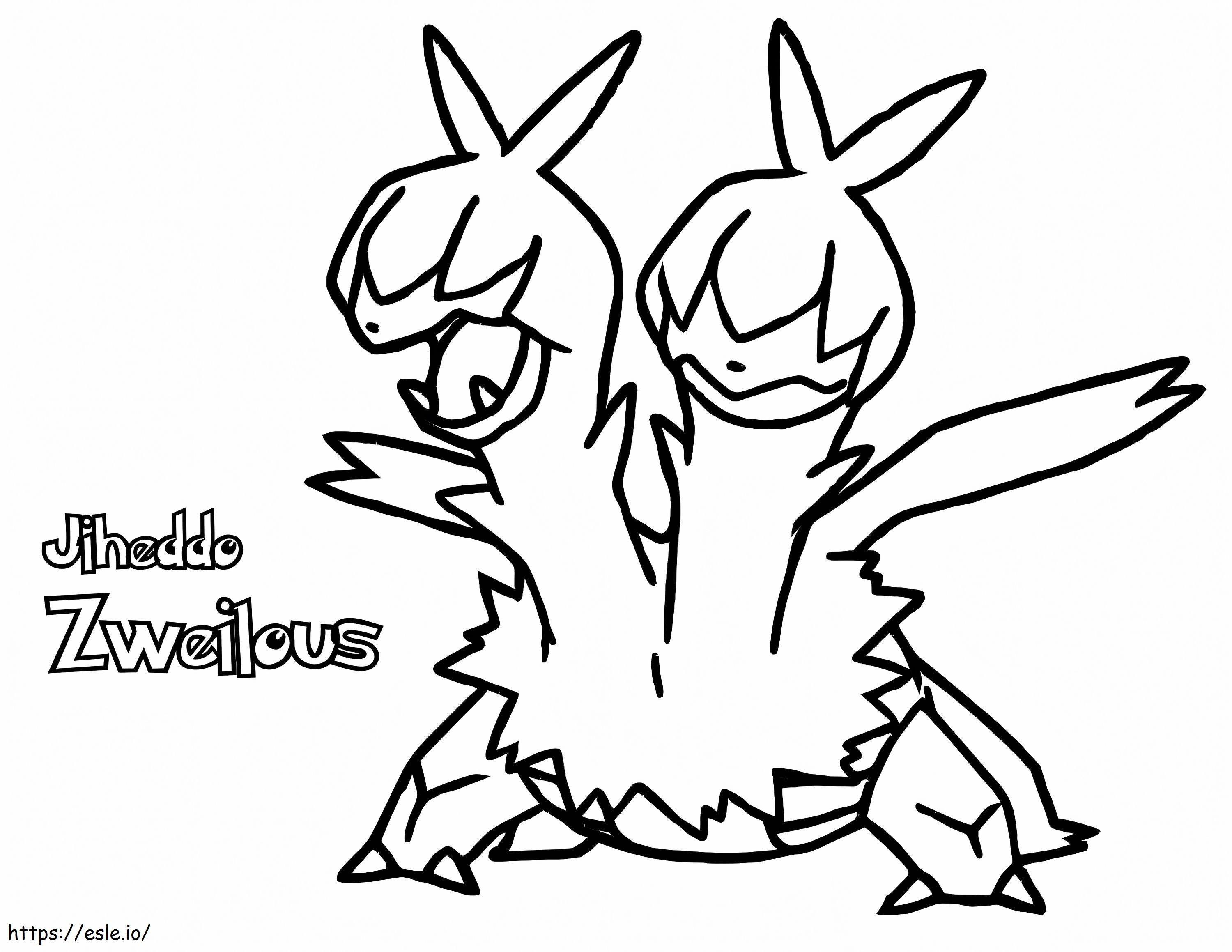 Pokémon Zweilous Generación 5 para colorear
