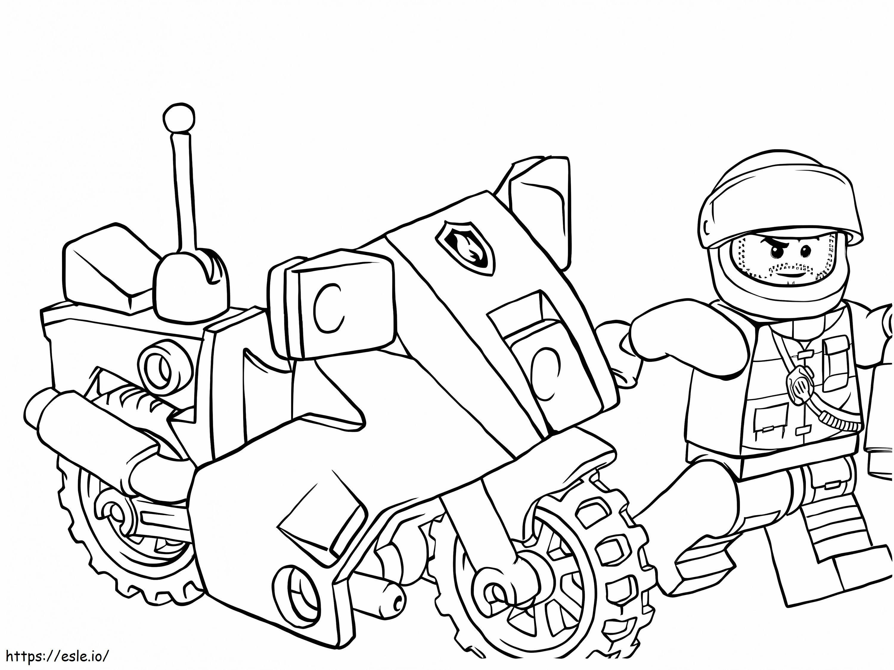 Coloriage Police Lego et moto de police à imprimer dessin