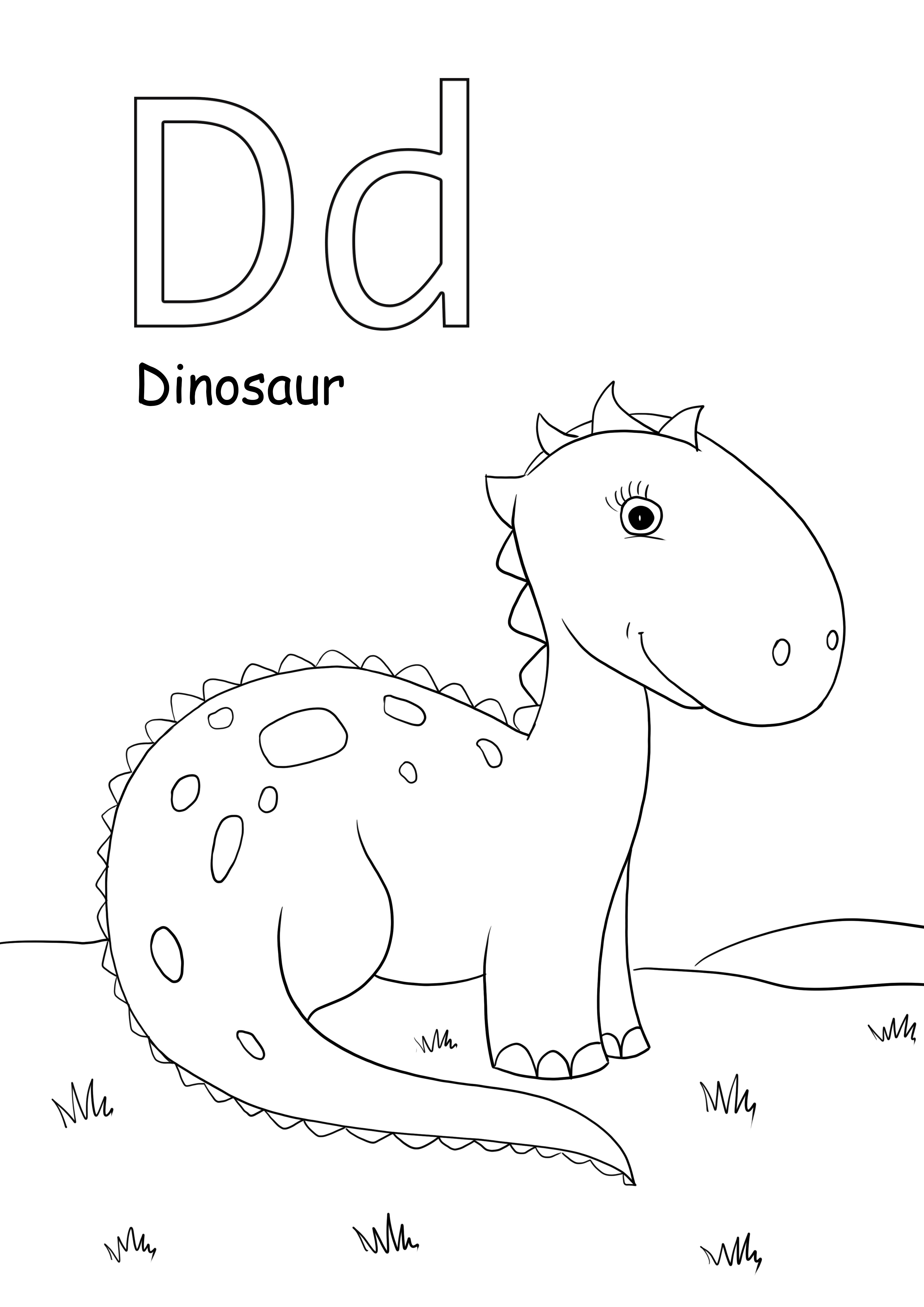 d untuk gambar mewarnai dinosaurus dan gratis untuk dicetak