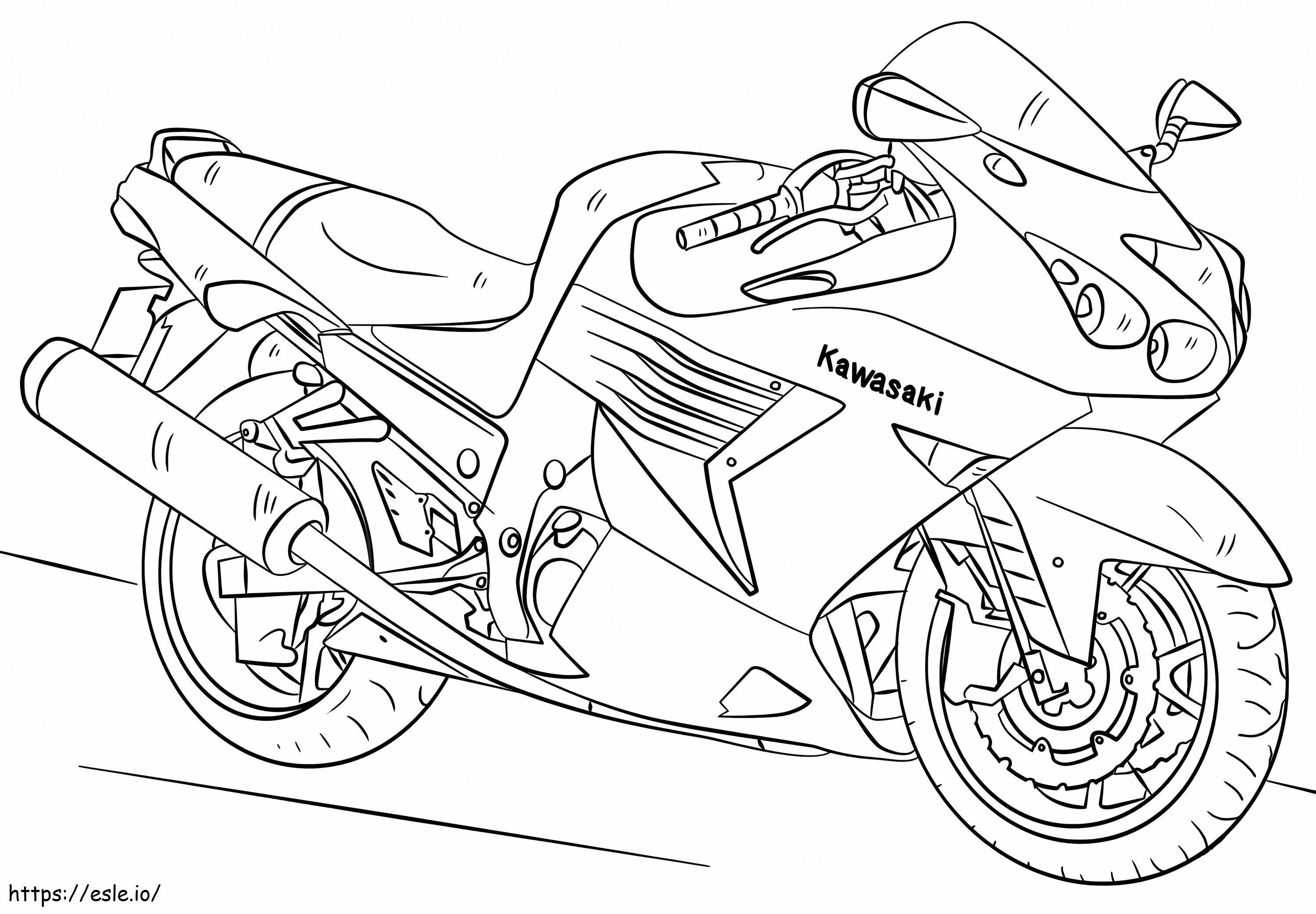 Motocicletă Kawasaki de colorat