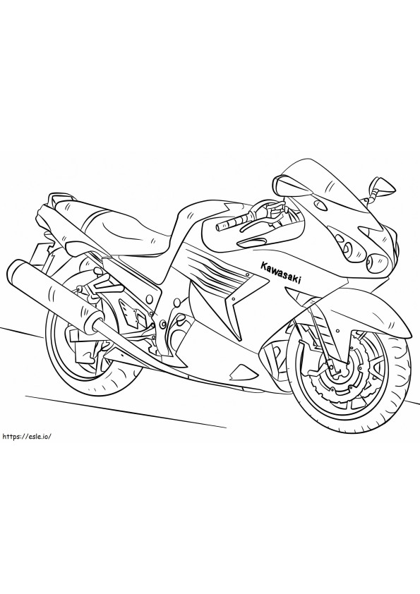 Kawasaki-motorfiets kleurplaat