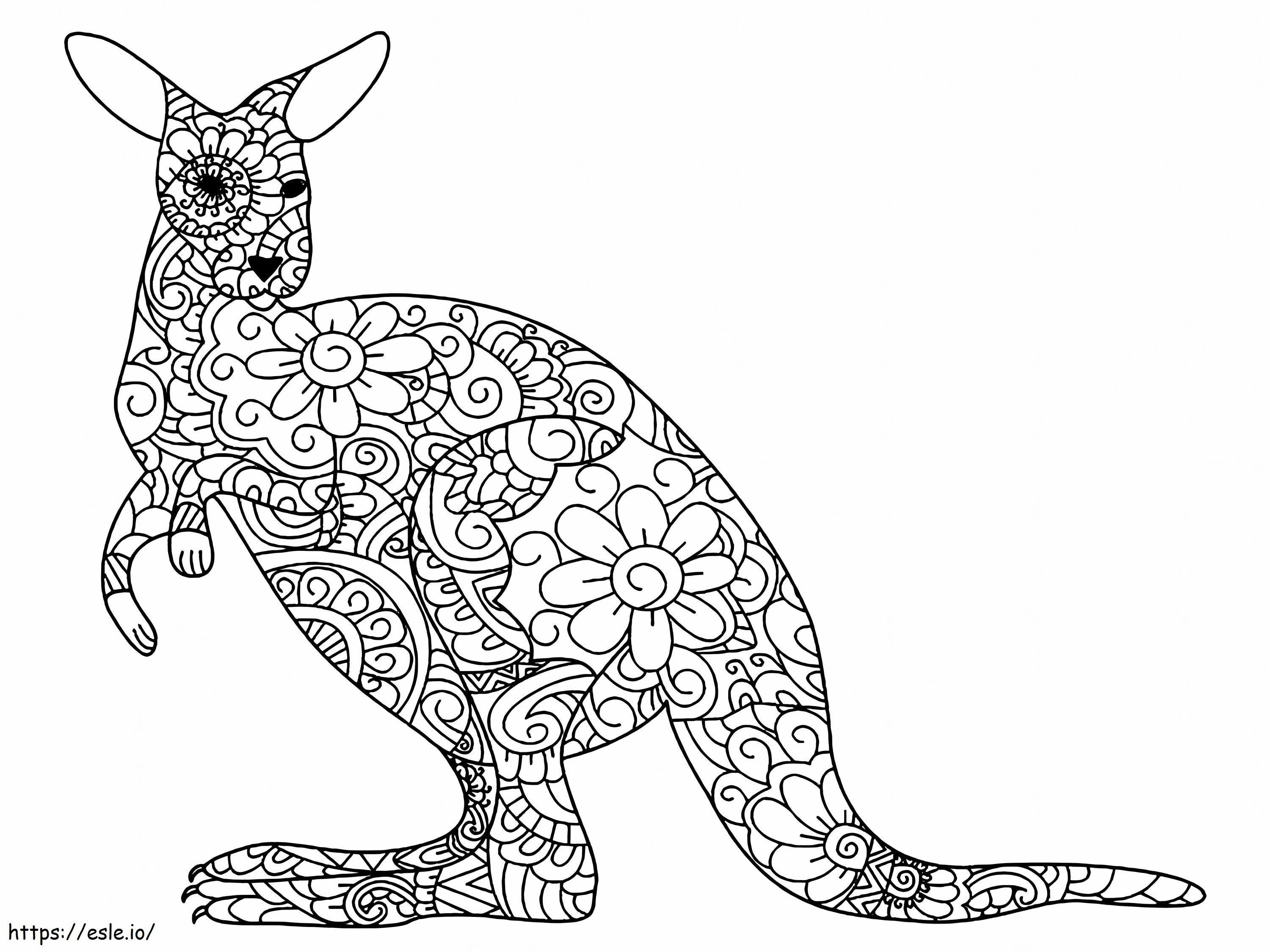 Coloriage Le kangourou est pour les adultes à imprimer dessin