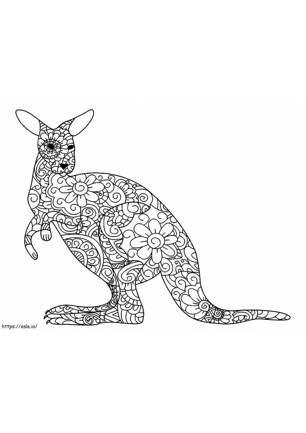 Coloriage Le kangourou est pour les adultes à imprimer dessin
