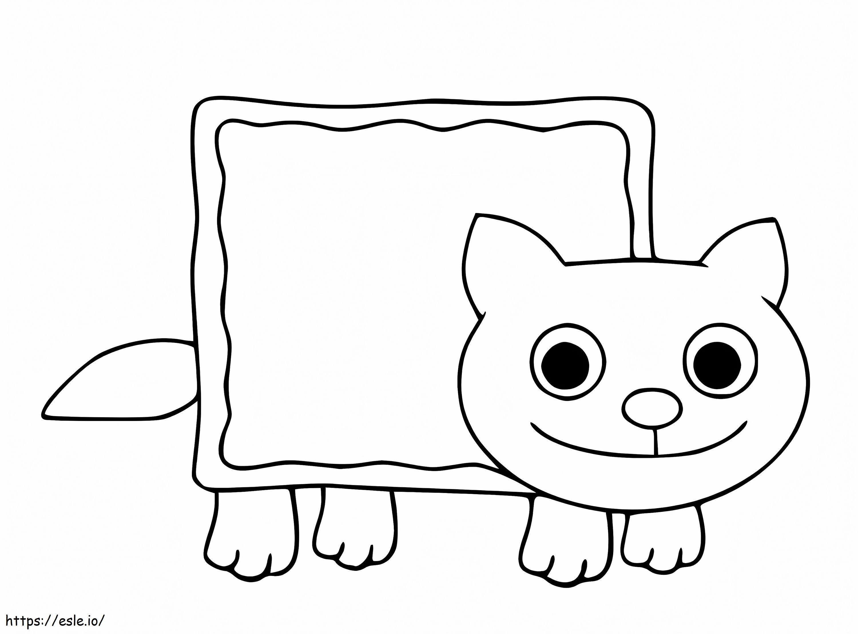 Coloriage Chat Nyan souriant à imprimer dessin