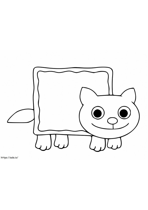 Nyan Cat hymyilee värityskuva