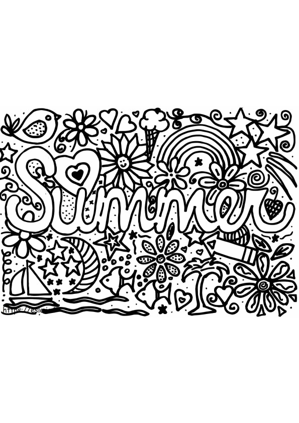 Coloriage L'été pour les enfants à imprimer dessin