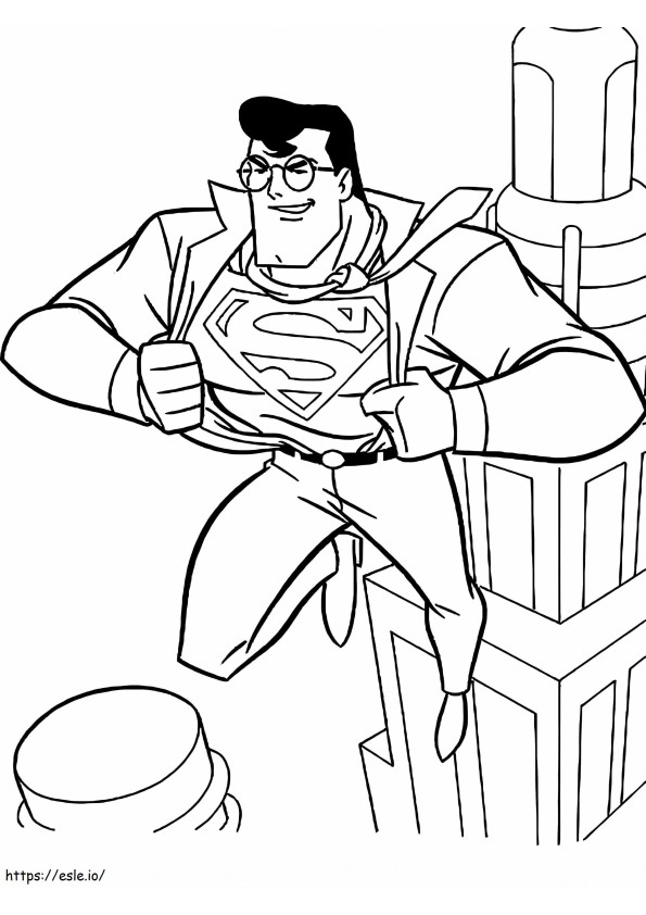 Coloriage Action de Superman à imprimer dessin