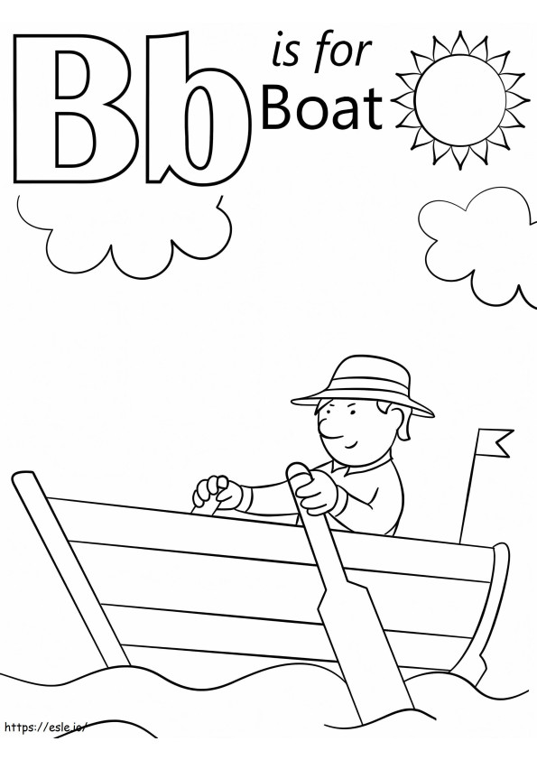 Coloriage Lettre de bateau B à imprimer dessin