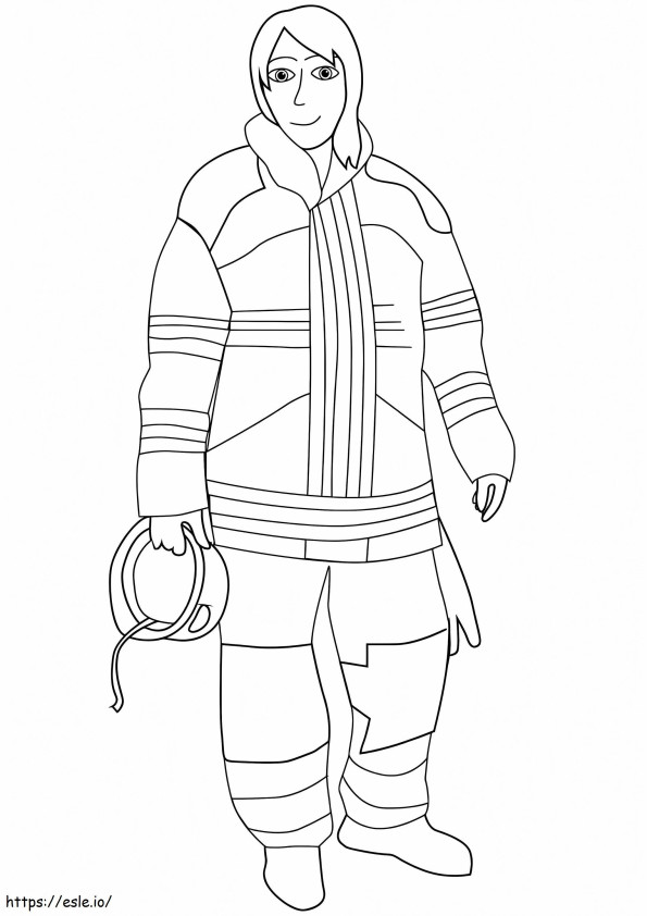 Female Firefighter coloring page