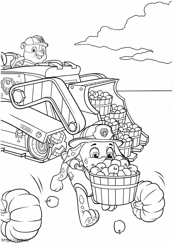 Driving Rubble coloring page