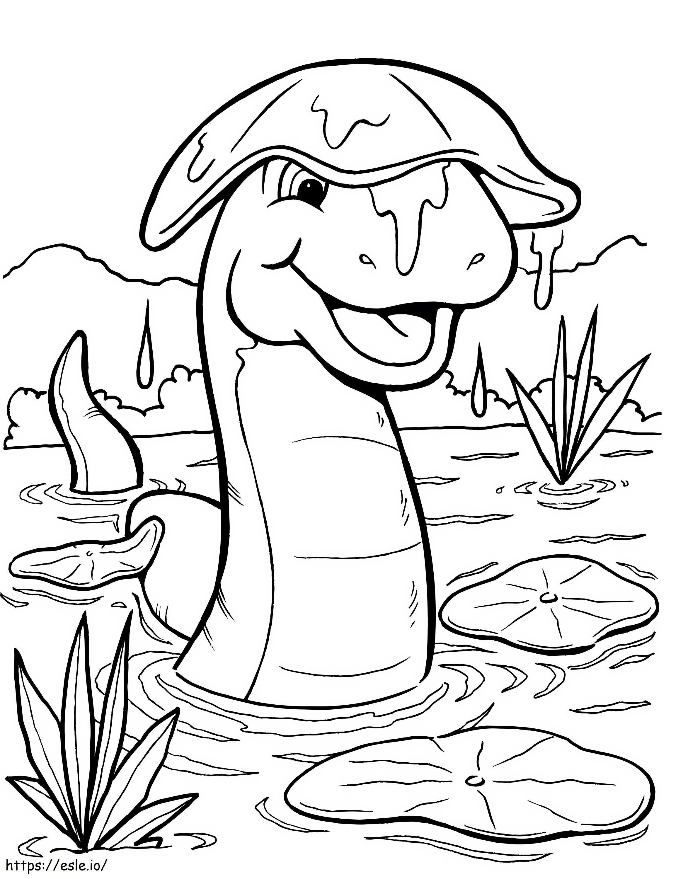 Lily Pad And Snake Scaled coloring page
