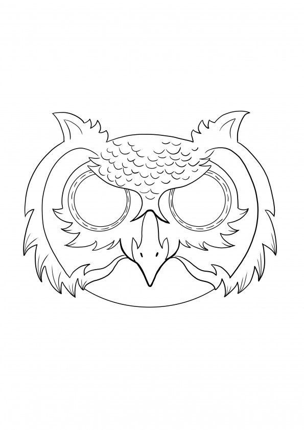 Owl mask freebie for kids to print for free and color