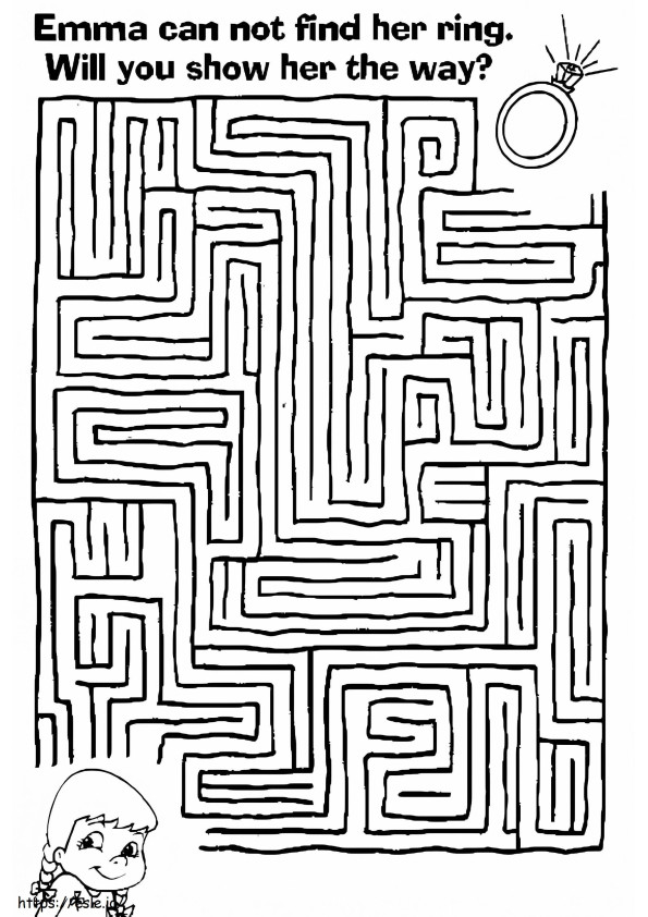 Very Hard Maze coloring page
