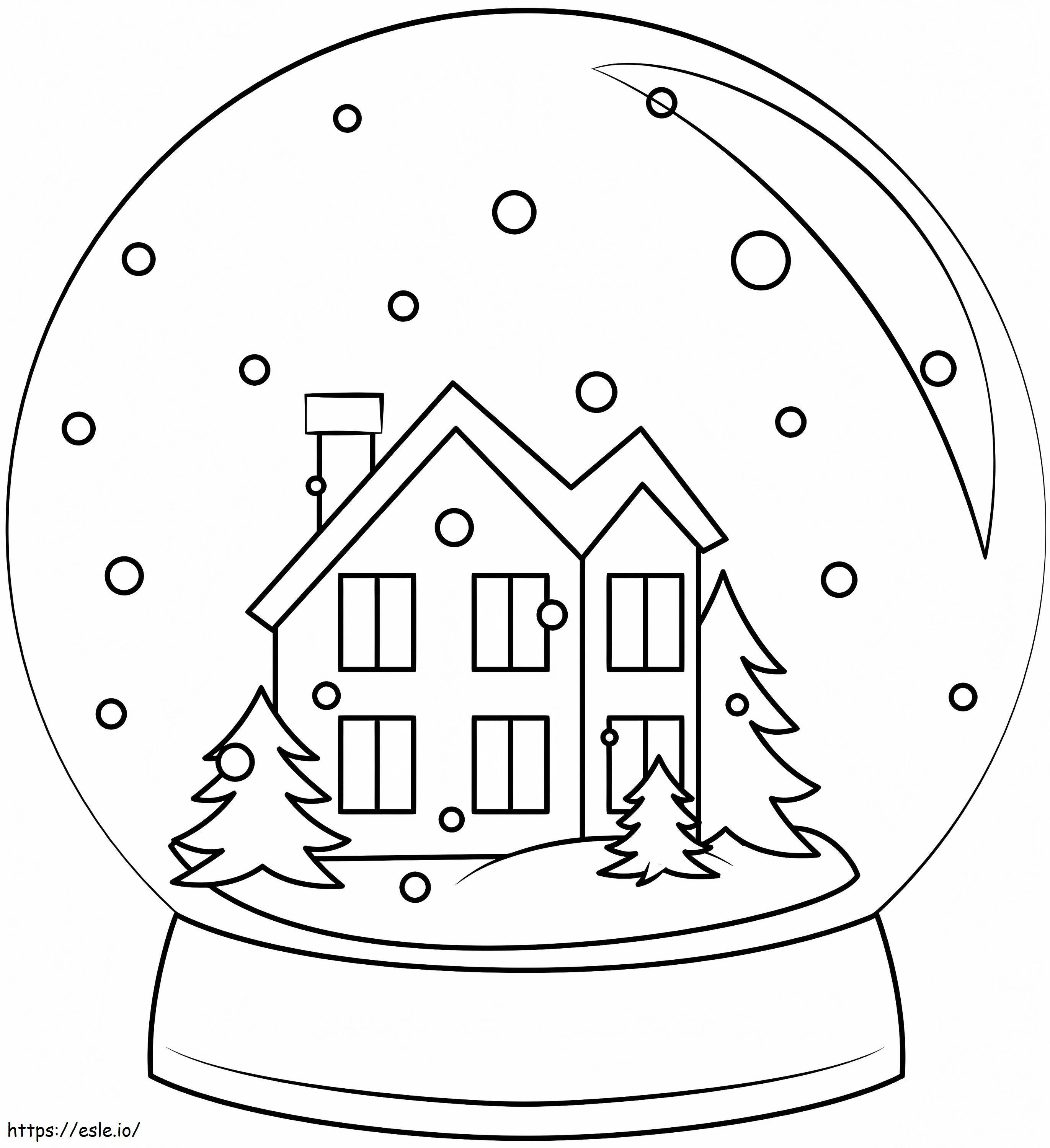 Winter Snow Globe coloring page