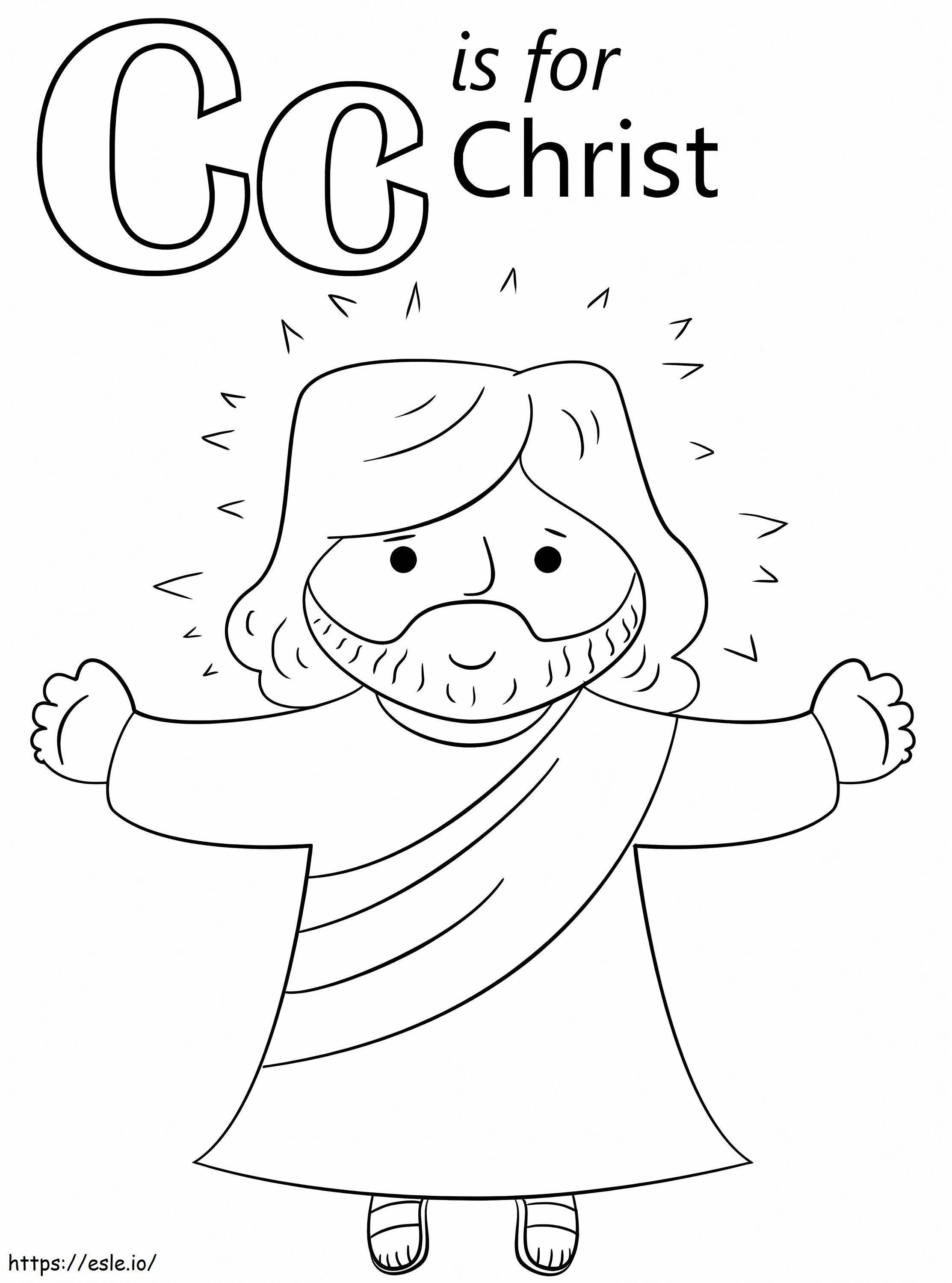 Coloriage Christ lettre C à imprimer dessin