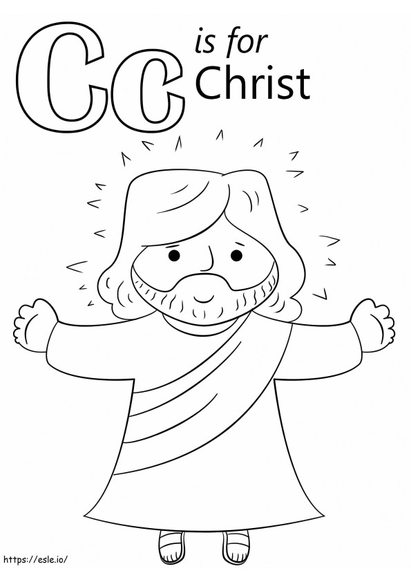 Cristo Letra C para colorear