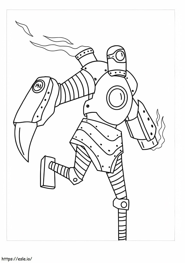 Robot Boy Running coloring page