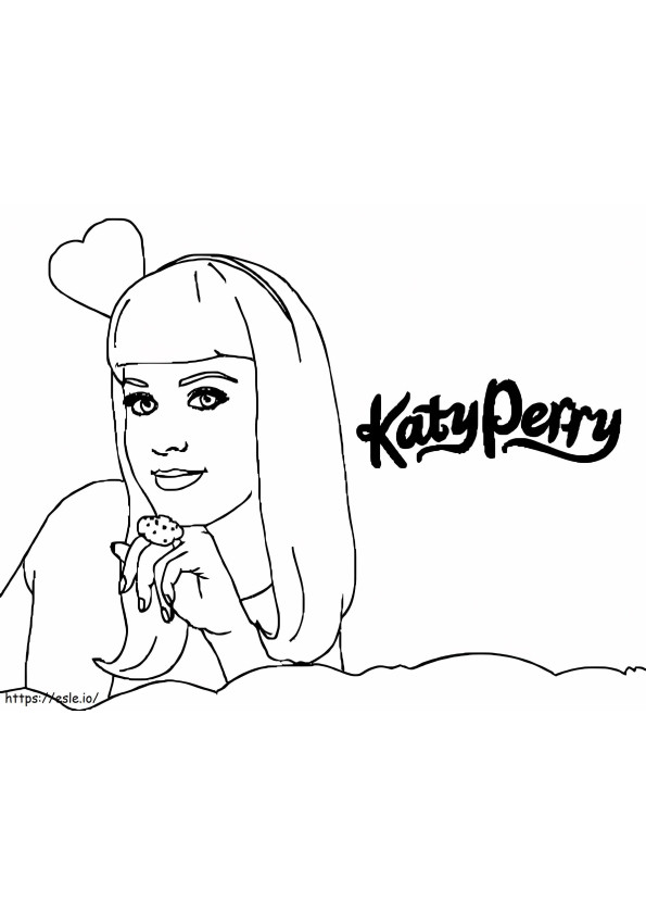 有名な歌手ケイティ・ペリー ぬりえ - 塗り絵