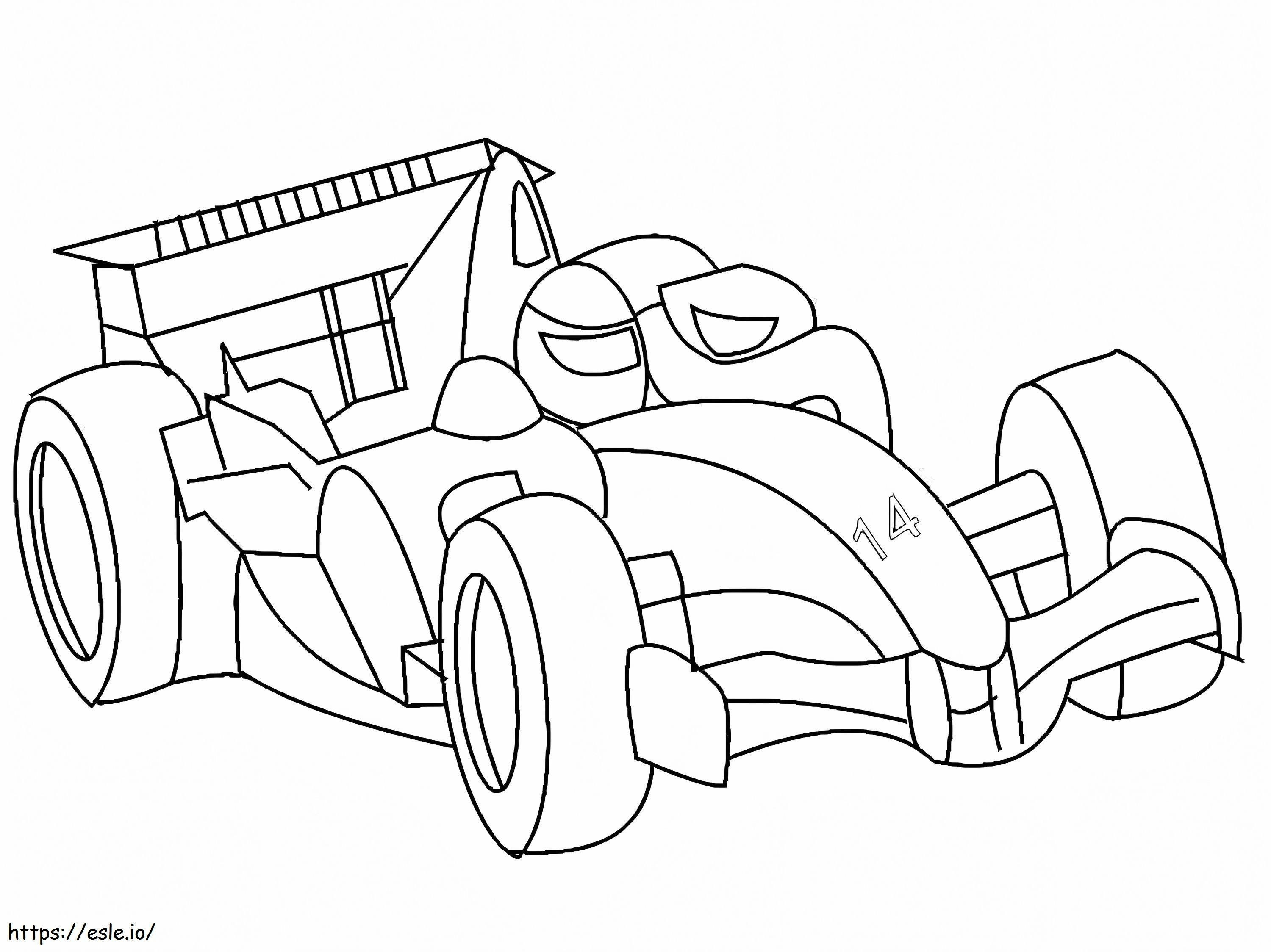 Formula 1 kilpa-auto 1 värityskuva