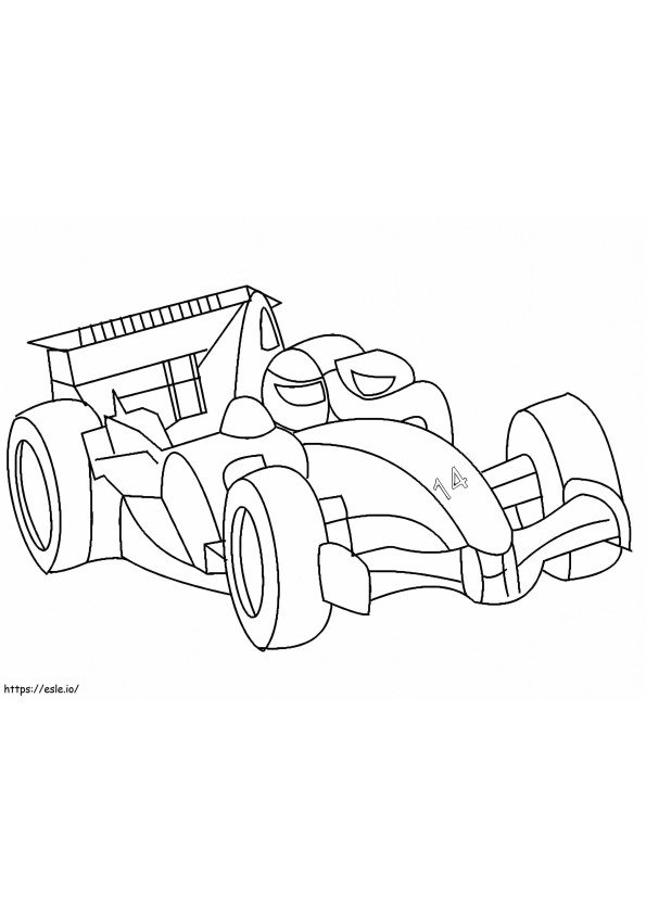 Vettura da corsa di Formula 1 1 da colorare