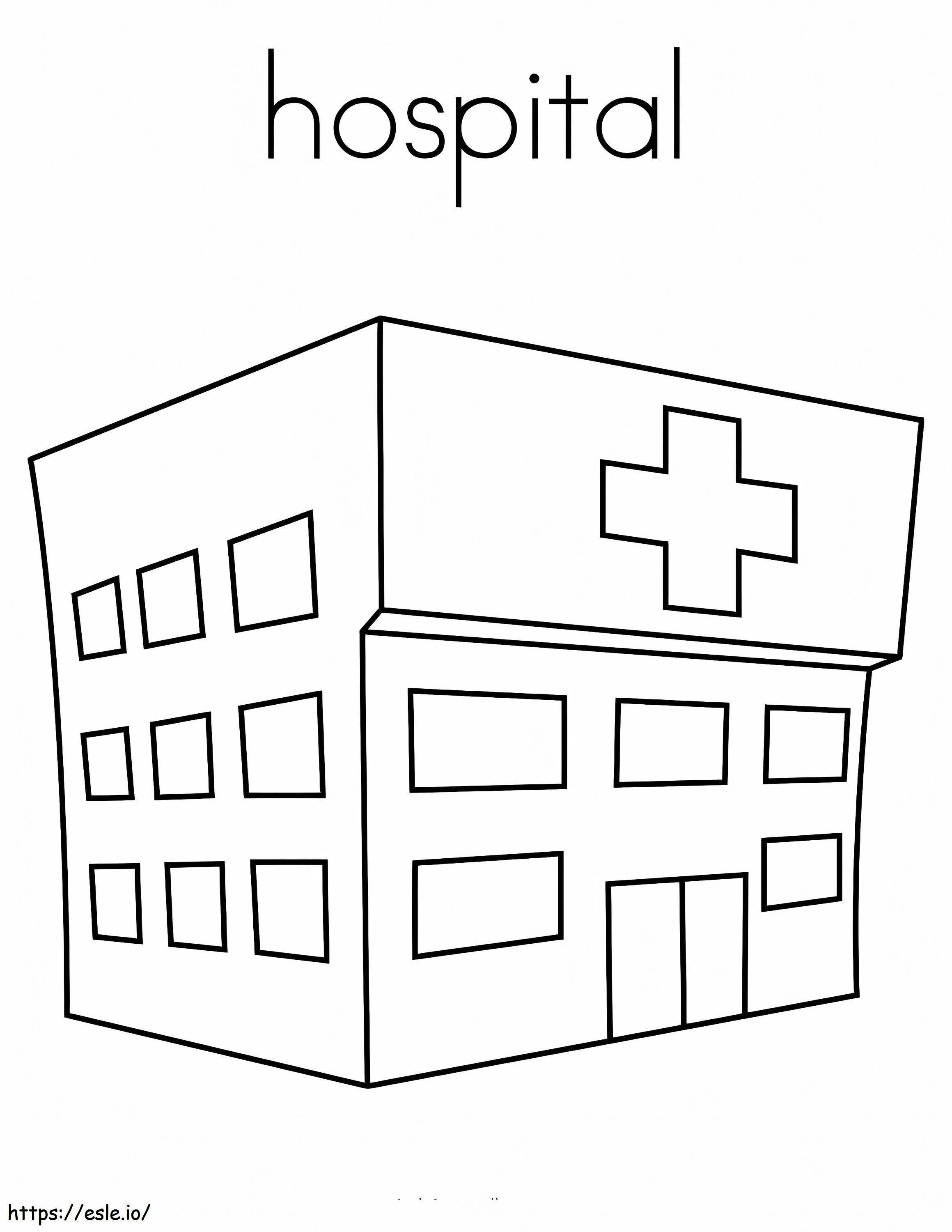 hospital sencillo para colorear