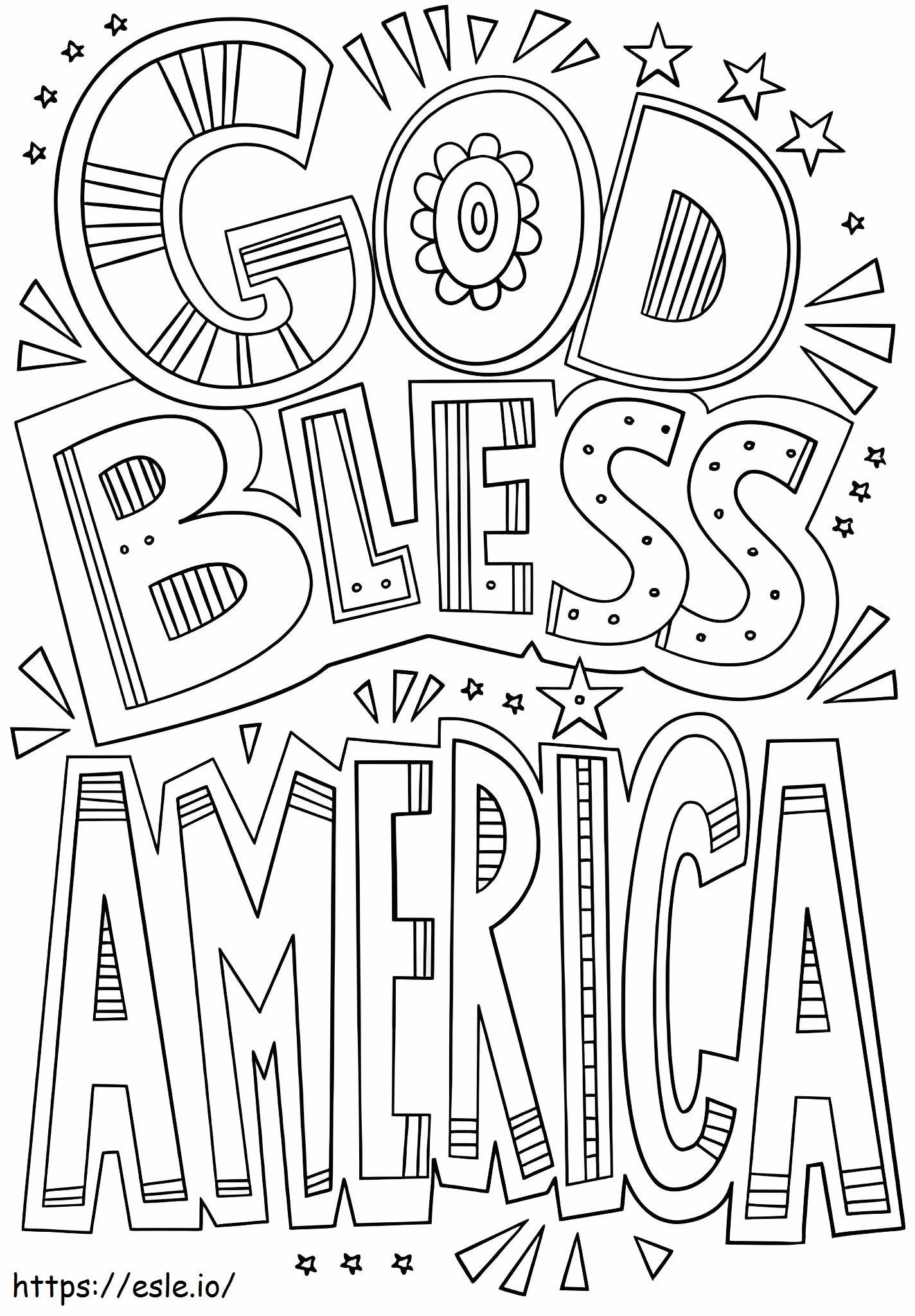SMS-a „Niech Bóg błogosławi Amerykę”. kolorowanka