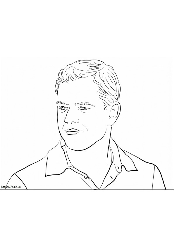 Imprimible Matt Damon para colorear