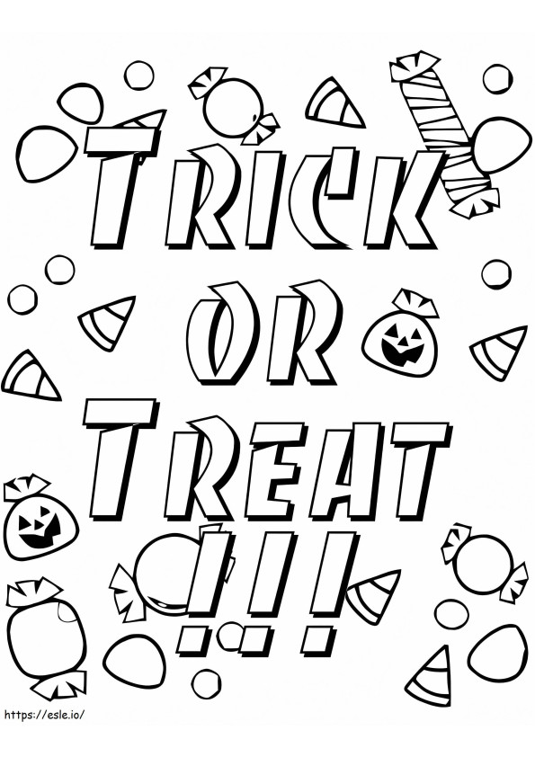 Trick or treat-snoepjes kleurplaat