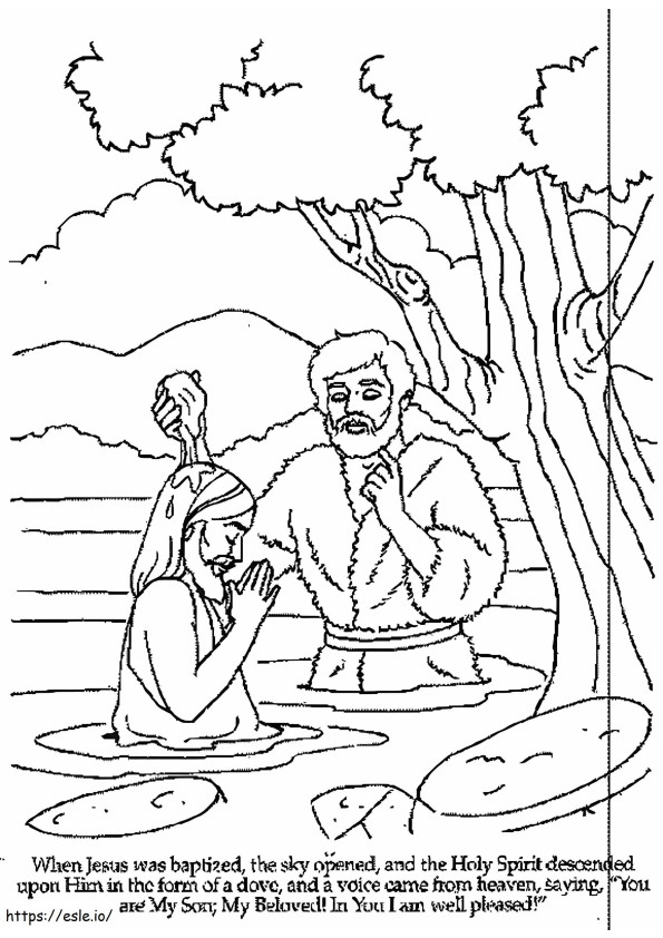 Yesus Dibaptis Gambar Mewarnai