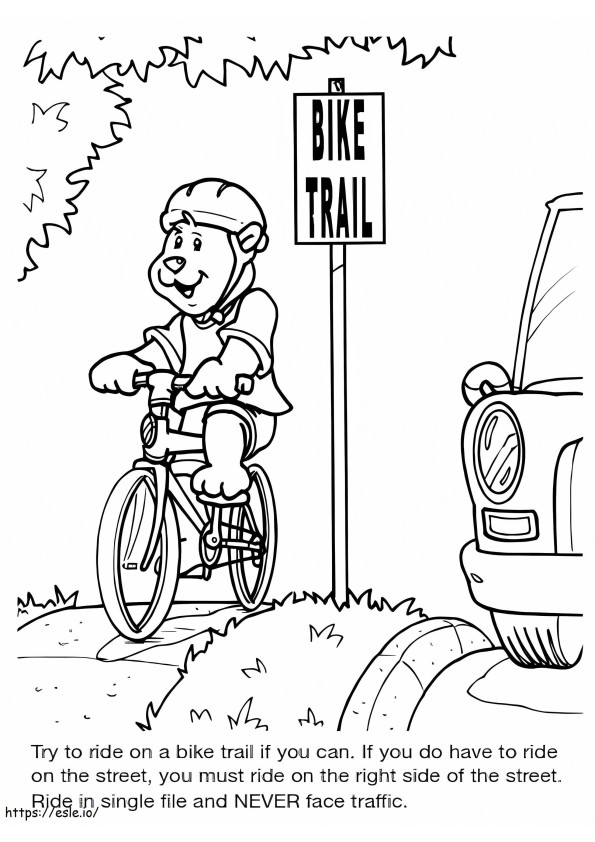 Bicycle Safety Printable coloring page