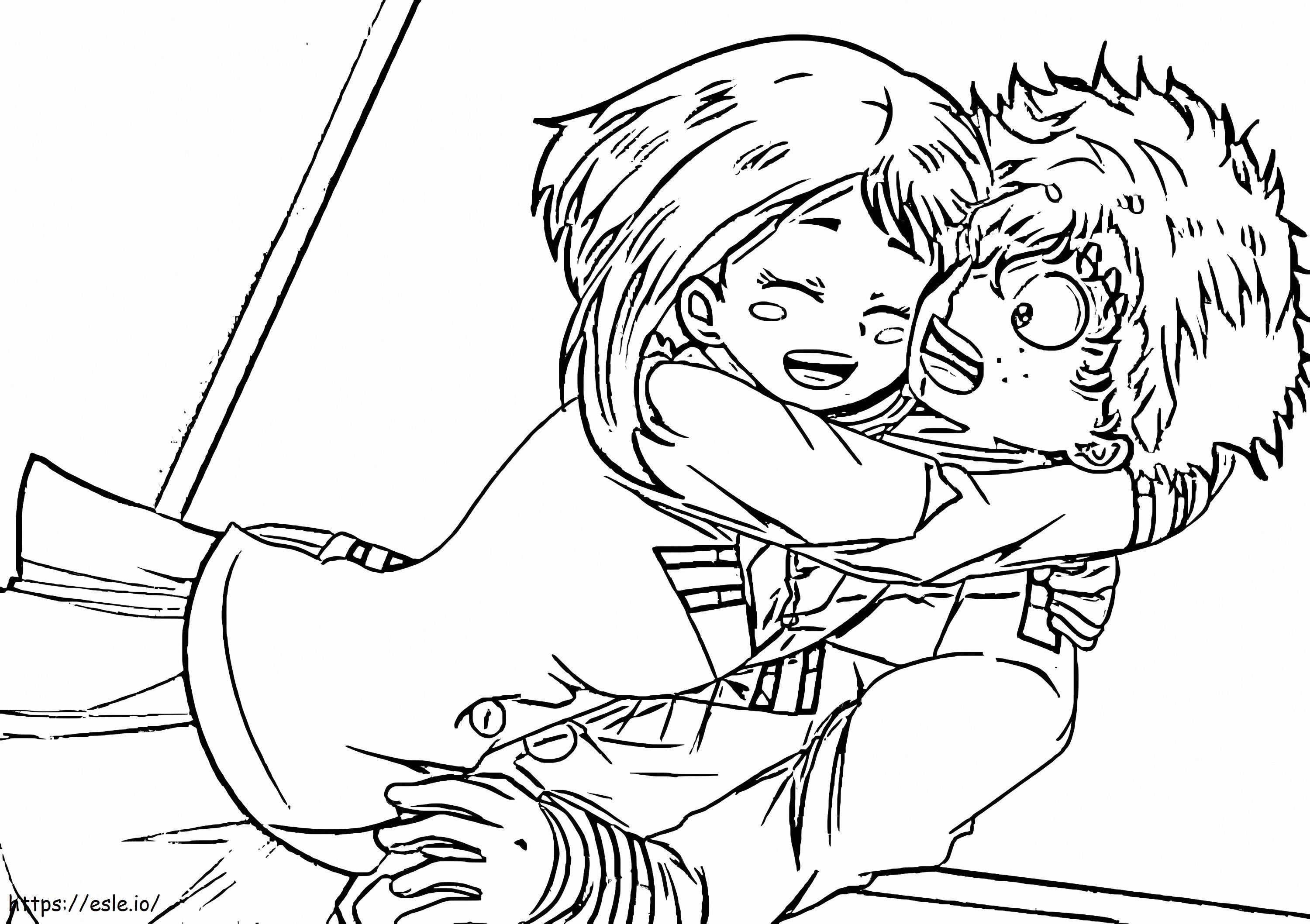 Uraraka And Midoriya coloring page