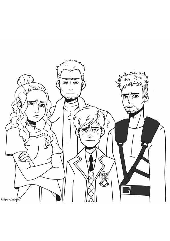Characters From The Umbrella Academy coloring page