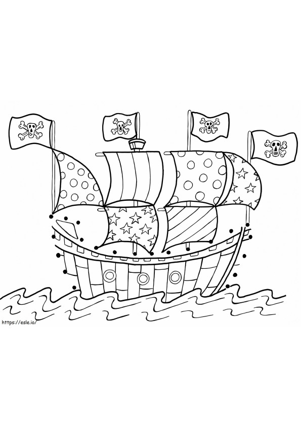 Pirate Ship Coloring Page coloring page