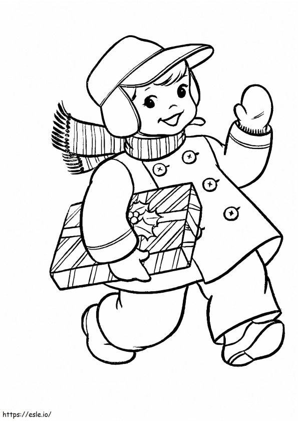 A Christmas Package coloring page