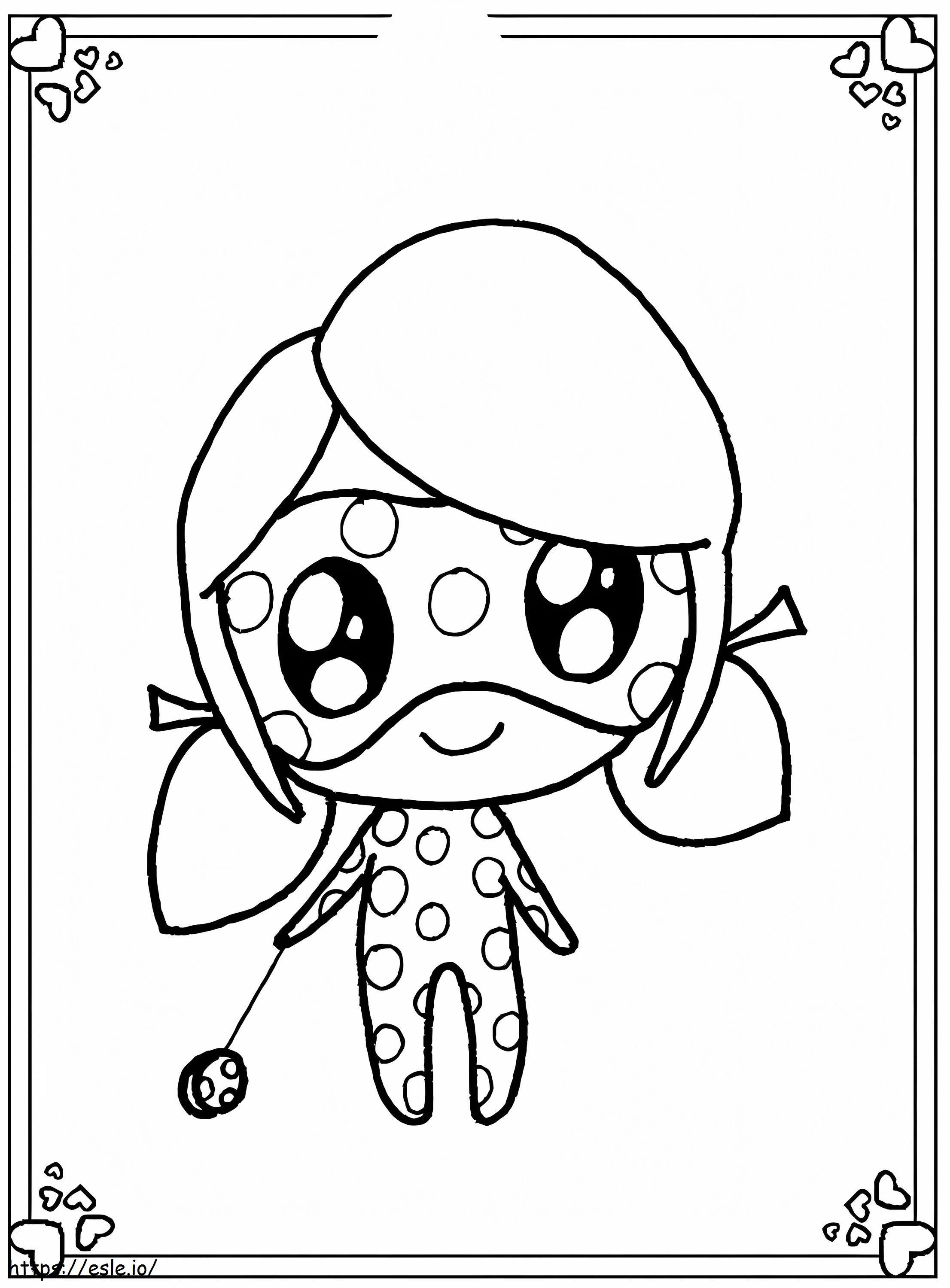 Chibi Ladybug Smiling coloring page