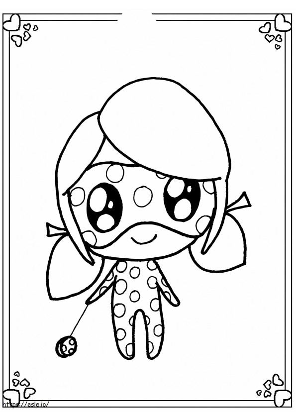 Chibi Ladybug Smiling coloring page