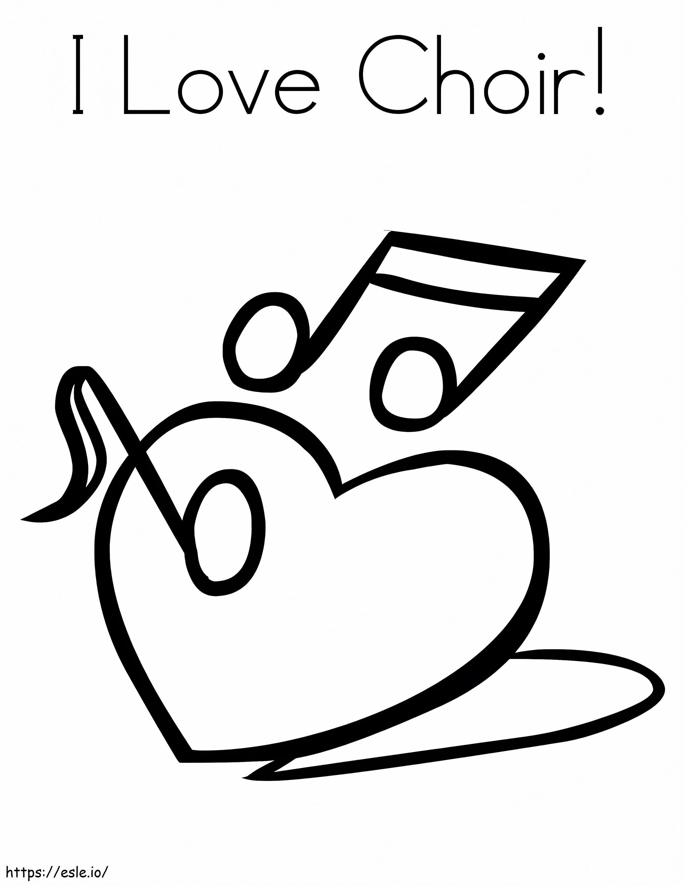 Coloriage J'aime la chorale à imprimer dessin