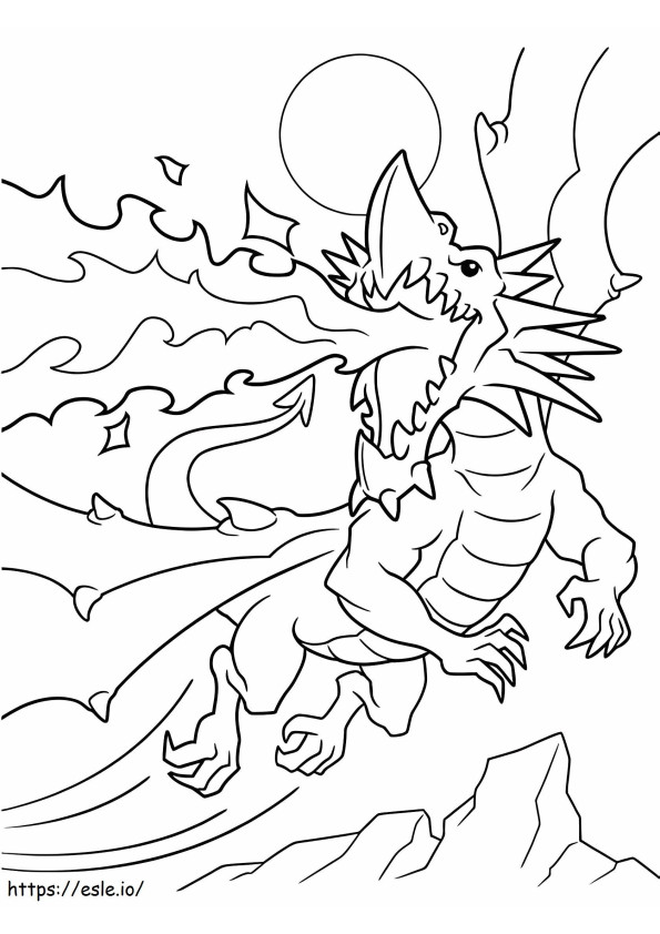 Coloriage Dragon de feu à imprimer dessin